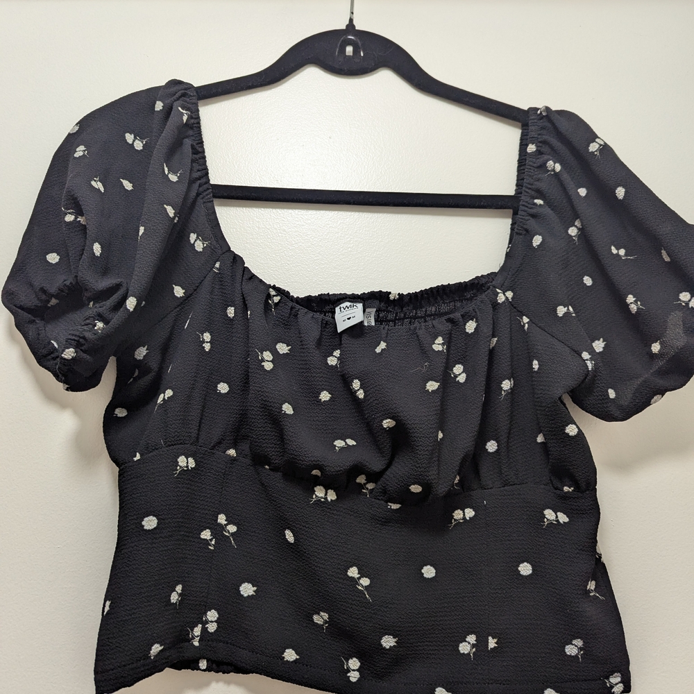 Black Floral Blouse